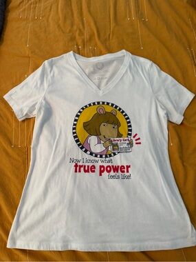 Out of Print White V-Neck Library Card Arthur Graphic Tee/DW